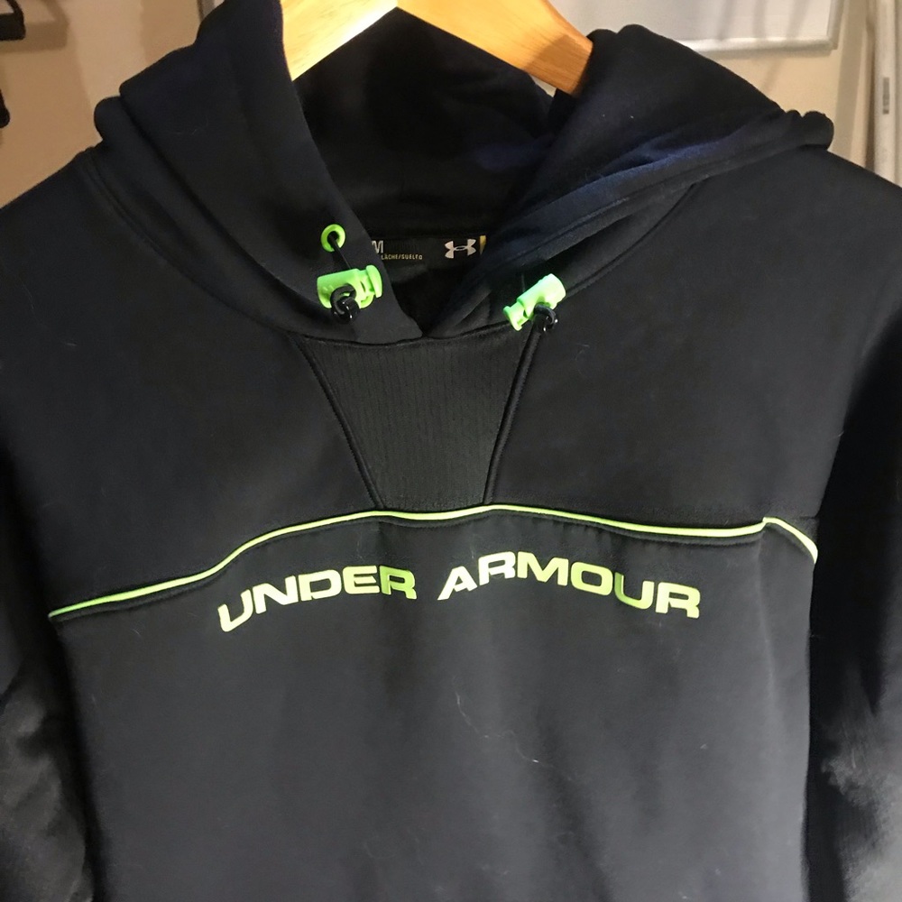 Black and Green Under Armour Storm hoodie
